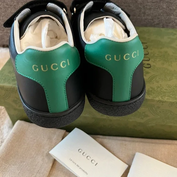 New Gucci GG Black leather Sneakers - Picture 7 of 9